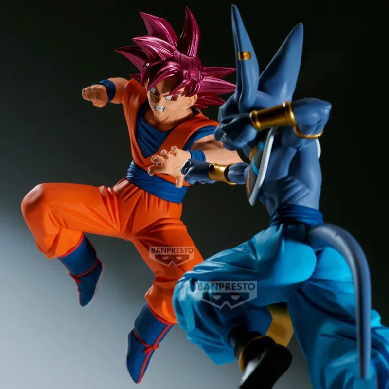 Bandai Original Banpresto Anime Dragon Ball Match Makers Super Saiyan God Goku Beerus PVC Action Figure Collectible Model Toys